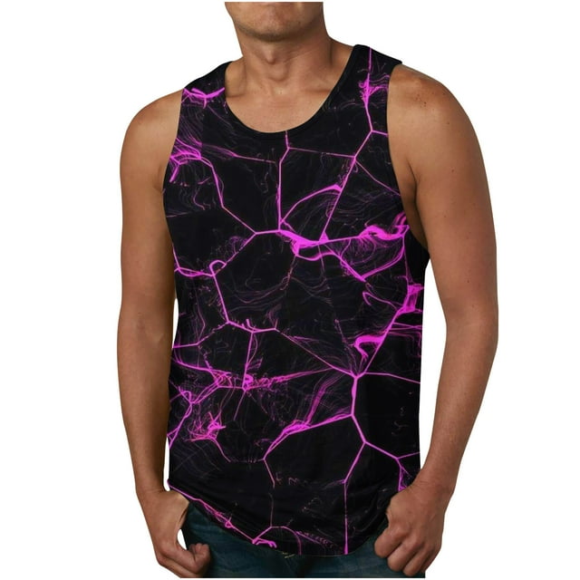 EGNMCR Débardeurs Homme Débardeur pour Homme Non Positionné Débardeur à Imprimé Régulier Débardeur Décontracté de Sport T-shirt Sans Manches Débardeur