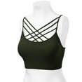 thumbnail image 4 of Women's Novelty Bras Seamless Triple Criss-Cross Front Bralette Sports Bra (No Pad), 4 of 4