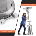 thumbnail image 4 of Yardi Yard Outdoor Heater Propane Standing LP Gas Steel with Table and Wheels-Silver, Heat Lamp, Outdoor Heater for Home and Residential, 4 of 7