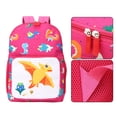 thumbnail image 4 of Mochila infantil de dinosaurio de dibujos animados lindo de moda mochila de viaje para niños (rosa), 4 of 5