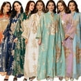 thumbnail image 4 of Women Muslims Dress Middle East Dress Full Length Dress Middle East Robe Long Sleeves Embroidered Robe Dress, 4 of 21