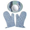 thumbnail image 3 of 2 guantes de cocina antideslizantes con aislamiento térmico y antiescaldaduras para horno. Azul, 3 of 9