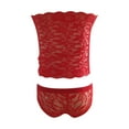 thumbnail image 3 of Everyday Bras for Women Mens Briefs Size Large Sexy Lace Lingerie Set for Women Women's Lingerie Set Stretchy Lace Bandeau Bra Underwear Set Lace Push up Bra Set Guy Underwear Sexy Lace Bra Red S, 3 of 8