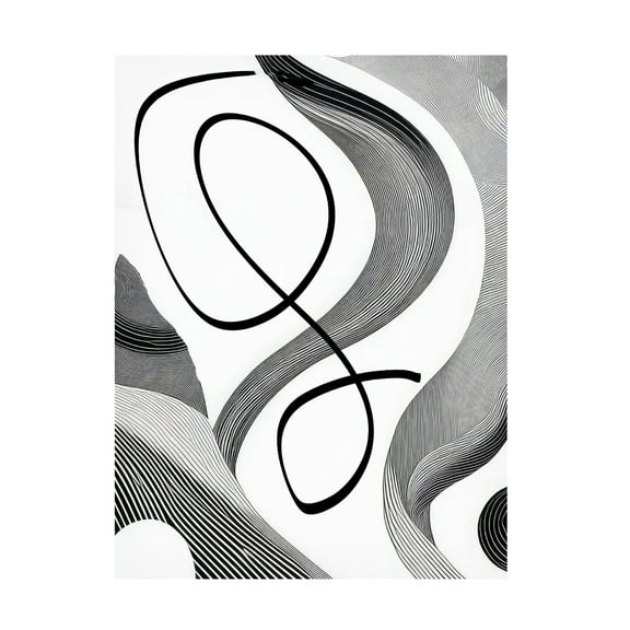 Canvas Wall Art - FootePrint Art 'Loops and Lines' Wall Art for Living Room, Bedroom, or Office Décor by Trademark Fine Art - 14 x 19 Inches