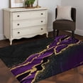 thumbnail image 3 of Marble Black Runner Rug 2.7x5 FT, Non Slip Entryway Carpet, Purple Gold Art Abstract Vintage Farmhouse Washable Soft Floor Carpet Entrance Mat Non-Shedding Throw Rug for Hallway Laundry Room Bedside, 3 of 9
