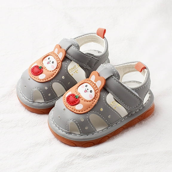 Delliss Baby Boys Girls Squeaky Little rabbit Sandals Non-Slip Soft Rubber Sole Closed Toe Infant Summer Outdoor Shoes 0-2 Years