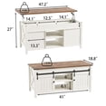 thumbnail image 5 of HAIMOO 47in Farmhouse Lift Top Coffee Table with Sliding Groove Barn Door, Lifting Tabletop and Adjustable Shelf Rustic Center Table for Living Room Office with Hidden Storage Compartment, 5 of 16
