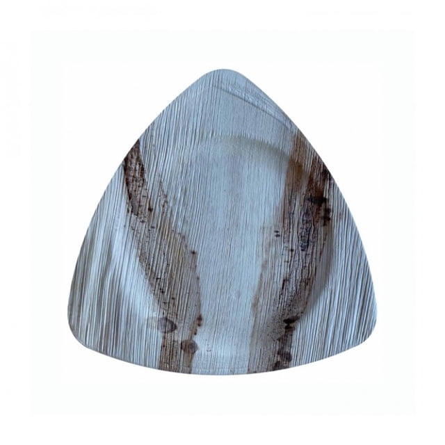 8” Triangle Plate | Bio Mart Areca Leaf Plate | Natural, Eco-friendly, Heavy Duty, Re-usable, Backyard Compostable Biodegradable, Disposable supply |Theme Party, Wedding late | Pack of 10, 50 or 100