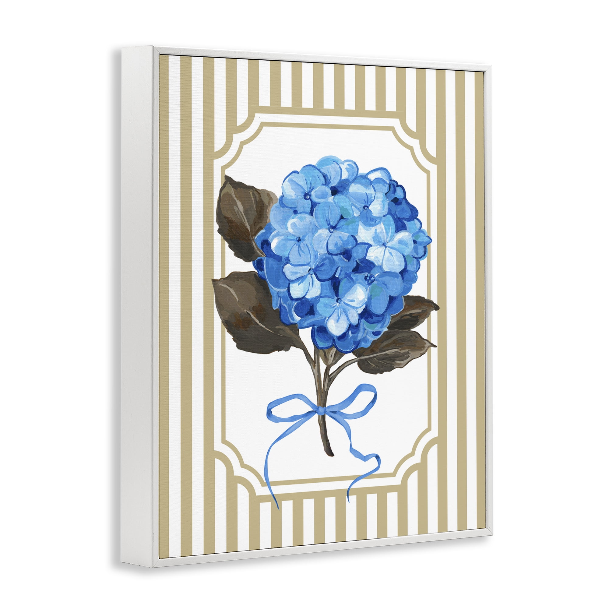 Hydrangea Bundle with Bow White Framed Giclee Art, design by Adonna Ebrahimi