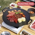 thumbnail image 6 of Circular Cast Iron Grill Pan, Non-stick Teppanyaki Plate, Portable Outdoor Barbecue Stove, for Grilling Shrimp, Picnics, and Camping, Universal round Griddle, by FAJHHA, 6 of 8