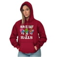 thumbnail image 3 of Smurf the Halls Christmas Presents Hoodie Sweatshirt Women Men Brisco Brands S, 3 of 6