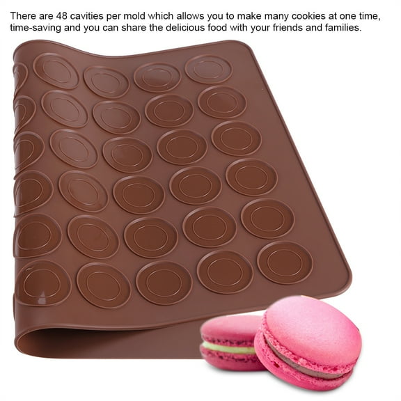 Macaroon Mold, 48 Cavities DIY Tool Silicone Bakeware Mat Macaroon Cookies Pastry  For Food Processing