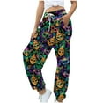 thumbnail image 4 of Penkiiy Women's Mardi Gras Printed Sports Loose Casual Wide Leg Drawstring Pocket Sweatpants Long Pants XL Multicolor, 4 of 6
