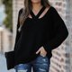 thumbnail image 2 of Moda mujer Color sólido manga larga Pullove cuello en V Casual suéter Tops Fridja  hjk2302, 2 of 7