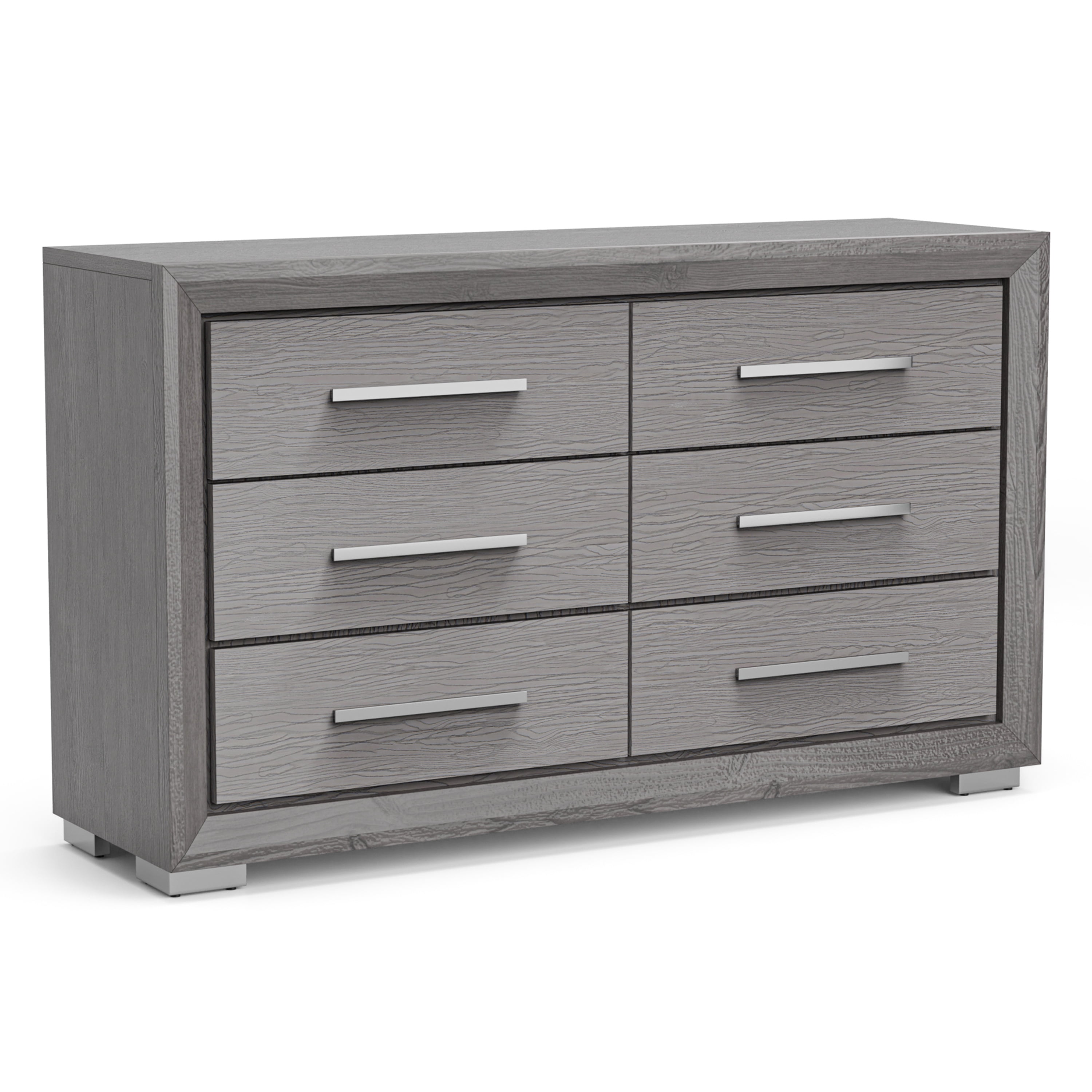 Furniture of America Lima Transitional 6-Drawer Adult Dresser, Gray