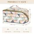 thumbnail image 4 of FORMRS Makeup Bag Travel Cosmetic Organizer for Women Fold Flat Zipper Pouch with Handle, Pink Geometric, 4 of 8