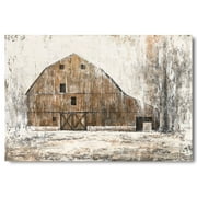 Yihui  Arts Brown Rustic Barn Wall Art For Home Decor Stretched and Framed Ready to Hang