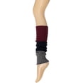 thumbnail image 3 of Wrapables® Women's Tri-Colored Ribbed Leg Warmers, Burgundy/Navy/Gray, 3 of 3