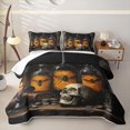thumbnail image 2 of Feelyou Halloween Skull Bottle Quilt Full, Vintage Spooky Skull Full Bedspread Sets, 3pcs, 1 Comforter and 2 Pillowcases, 2 of 7
