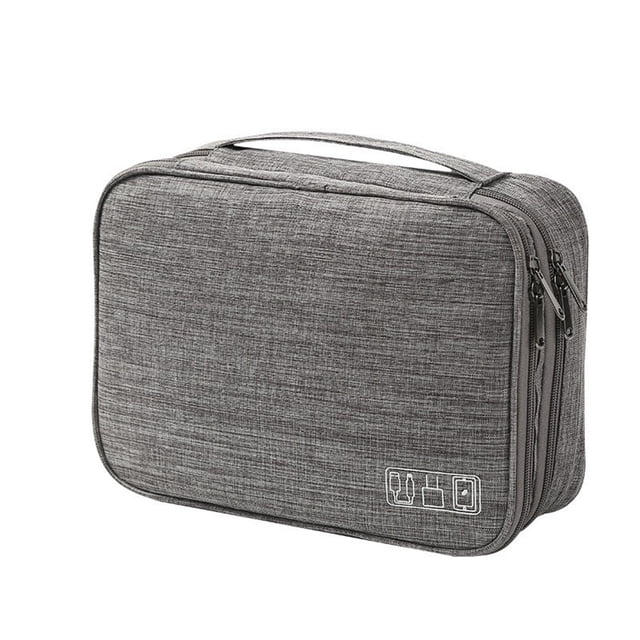 Bolsa de Almacenamiento de Cables Organizador de Dispositivos Electrónicos Digitales para Viajes, Estuche Portátil para Cables, Cargadores y Accesorios Gris