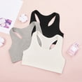 thumbnail image 5 of INNERSY Girls' Cotton Racerback Training Bras Wireless Bra for Kids 3 Pack(L,Black/Grey/White), 5 of 7