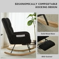 thumbnail image 7 of Hforesty Nursery Rocking Chair Teddy Upholstered Glider Rocker，Comfy Armchair with retractable footrest for Living Room & Nursery,BLACK, 7 of 7