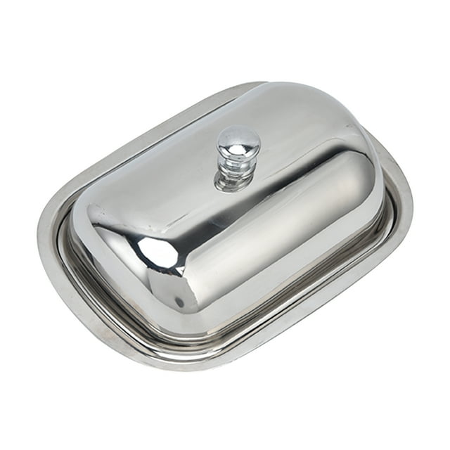 Cheese Container, Practical Anti-Rust Stainless Steel Butter Box High-Gloss Lightweight With Lid Handle For Restaurant For Kitchen