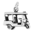 thumbnail image 1 of Sterling Silver 20" Unisex 1.5mm Box Chain 3D Tourist Taxi Tuk Tuk Auto Rickshaw Pendant Necklace, 1 of 2