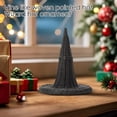 thumbnail image 5 of MInHoues 12.99"" Imitation Rattan Woven Wizard Hat Tabletop Figurine, Black Wicker Pointed Witch Hat Ornament, Rustic Woven Decor for Halloween Christmas Mantel Shelf Holiday Home Party Decoration, 5 of 5