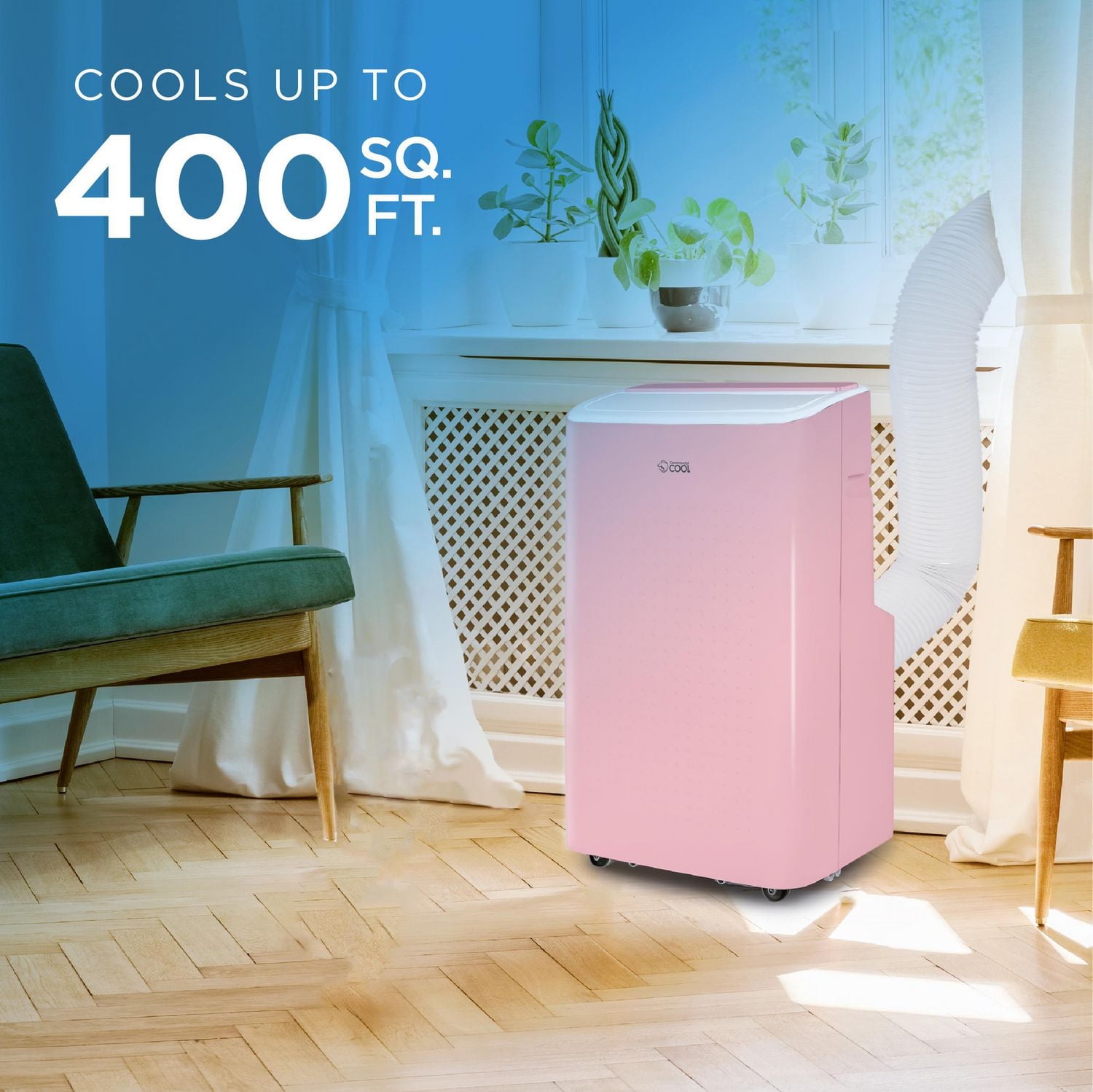 Commercial Cool 9,000 BTU ASHRAE 128 Smart Portable Air Conditioner, 6,350 BTU SACC/CEC, Pink