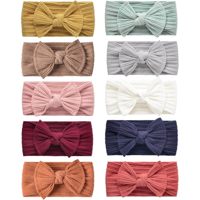 Niceye - Diademas para bebé y niña, con lazos, accesorios para el cabello, cintas elásticas para el cabello para recién nacidos