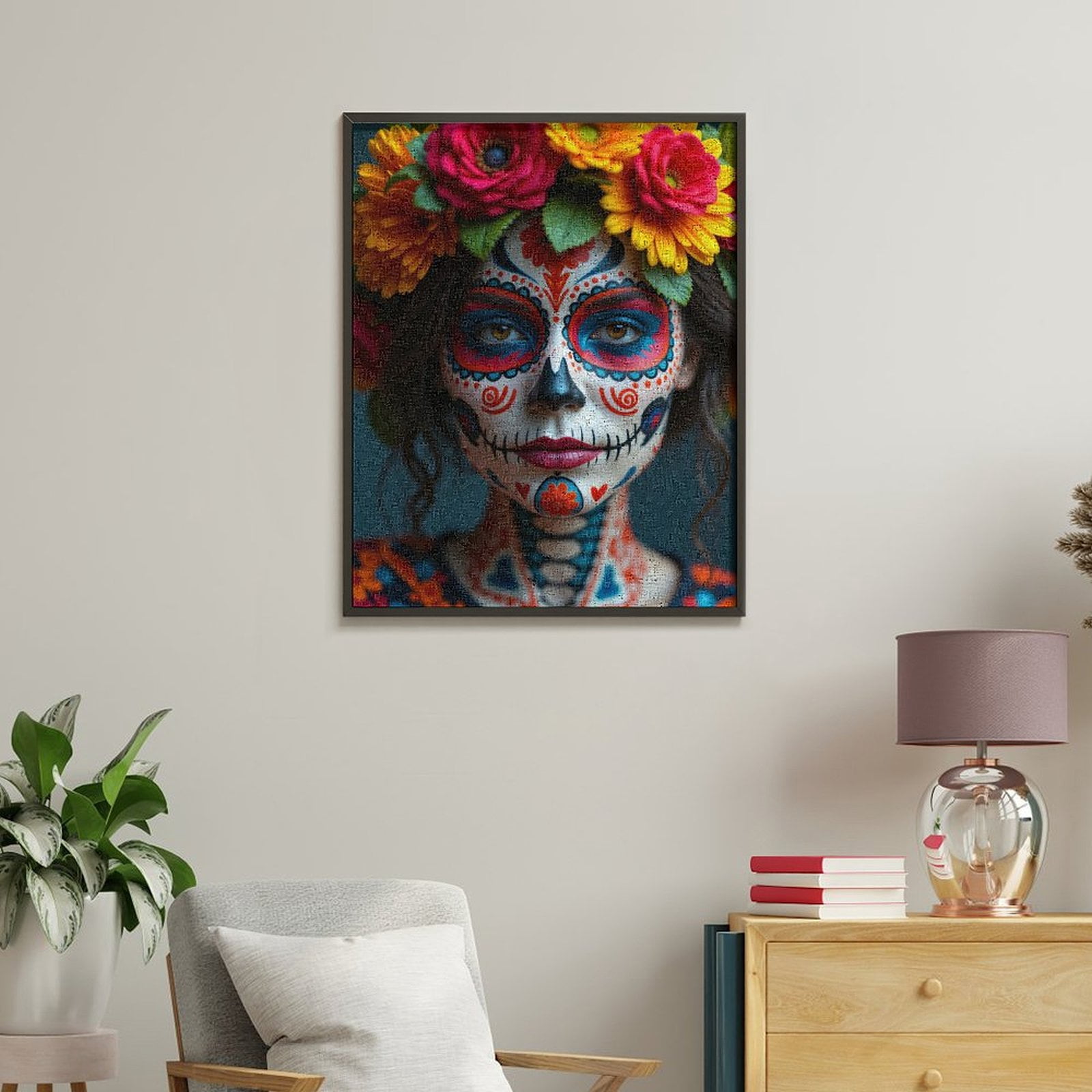 Paint By Numbers Kit for Adults Beginner - Colorful Face Art Floral Headpiece DIY Canvas Painting Kits for Adults, Frameless Paint By Number for Adults for Home Wall Decor 16x20 Inch