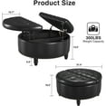 thumbnail image 2 of 30 Inch Large Round Ottoman with Storage, Modern Leather Ottoman Coffee Table with Lift Top, Upholstered Button Tufted Footrest Stool Toy Blanket Storage for Living Room, Black, 2 of 17