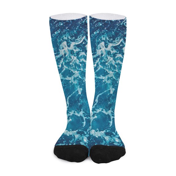 DIQADILA Ocean Surface Print Long Socks