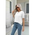 thumbnail image 3 of Zeagoo Womens Summer Short Sleeve Tops Crew Neck Lightweight Pullover Sweaters Loose Dressy Casual Blouse, 3 of 9