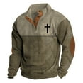 thumbnail image 3 of Chandail en Molleton Sans Capuche pour Hommes, chandail-Over pour Extérieur, Manches Longues, Col Rond, Doublé Doux, Thermique, pour Printemps Automne Hiver, Confort, 3 of 3