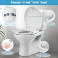 thumbnail image 7 of Round Manual Bidet Toilet Seat, Non Electric Bidet Attachment with Self Cleaning Nozzles, Slow Close, Quick Release, 7 of 7