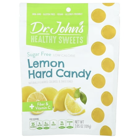 Dr. John's Healthy Sweets Sugar Free Hard Candy, Lemon Flavor, 3.85 oz