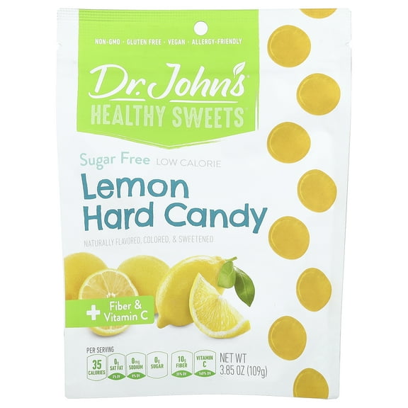 Dr. John's Healthy Sweets Sugar Free Hard Candy, Lemon Flavor, 3.85 oz