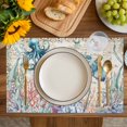 thumbnail image 4 of Vintage Coastal Placemats Set of 4, Sea Turtle Octopus Coral Beach Nautical Placemats for Dining Table, Place Mats for Kitchen Tabletop, Waterproof Wipeable Dining Table Mats Set, 4 of 9