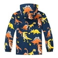 thumbnail image 4 of Rhuody Winter Coats For Boys Long Sleeve Kids Rain Jacket Dinosaur Hooded Windbreaker Outdoor Sport Coat Basic Classic Winter Outerwear Orange 3-4 Years, 4 of 4
