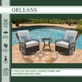 thumbnail image 3 of Hanover Orleans 3-Piece Wicker Outdoor Chat Set, Heather Gray, 3 of 10