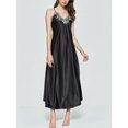 thumbnail image 3 of Liacowi Women's Satin Chemise Dress Silk Deep V-Neck Adjustable Strap Sleeveless Long Nightdress, 3 of 5