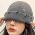 thumbnail image 4 of Slccxzc Gothic Beanie Winter Knit Hats Fashion Warm Thick Skullcap Unisex, 4 of 6