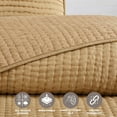 thumbnail image 5 of Superior Bella 100% Silk Pick Stitch Quilt and Sham Set, Queen, Light Brown, 5 of 10