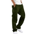 thumbnail image 3 of GrmtClth Cargo Pants for Men Drawstring Casual Hiking Pants Joggers Athletic Workout Trousers Cotton Loose Fit Straight Sweatpants for Men Army Green 3XL, 3 of 7