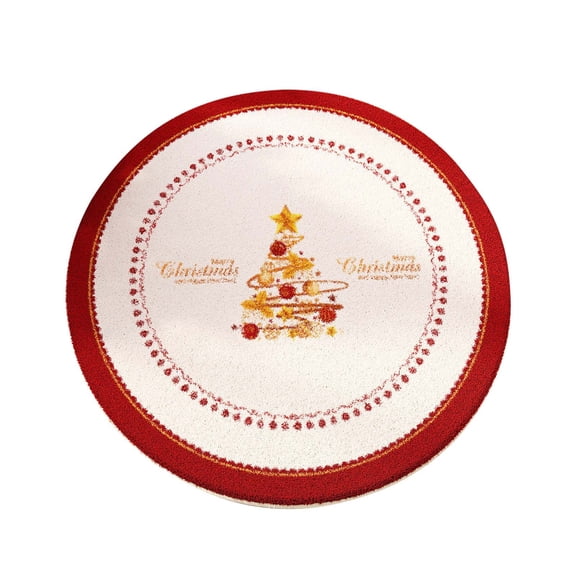 A Christmas Round Rug Festive Holiday Circular Floor Mat Xmas Decorative Area Rug For Living Room Bedroom Entryway Home Indoor Decor