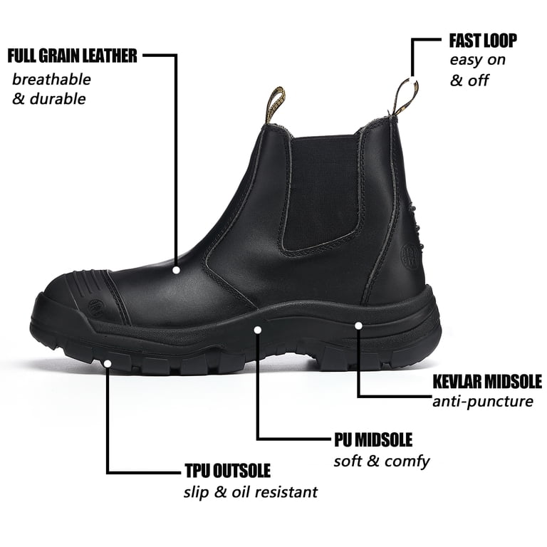 Hand Point LV802D Chelsea Work Boots Men 11 M Black 6\