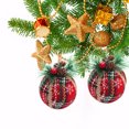 thumbnail image 1 of Bola de Navidad a cuadros Fiudx para decoración de árbol de Navidad tejido de aguja plástico de burbujas, 1 of 6