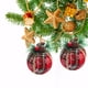 thumbnail image 1 of Bola de Navidad a cuadros Fiudx para decoración de árbol de Navidad tejido de aguja plástico de burbujas, 1 of 6